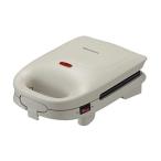 モノクローム ホットサンドメーカー コンパクトサイズ1枚焼き レトロ調 ホワイト MSW-0600/W