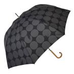 三国 MKN 60cm 耐風ジャンプ傘 大きい水玉と猫 大人かわいい 金糸の猫刺繍 猫のあしあとスナップボタン ブラック S1100102