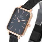 ショッピングダニエルウェリントン ダニエルウェリントン 腕時計 QUADRO PRESSED ASHFIELD 20×26 ローズゴールド DW00100433 クアドロプレスド ブラック