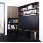 ハイタイプコーナーテレビボード 2点セット(テレビボード+キャビネット)