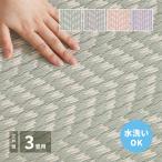 ショッピングい草 洗えるい草風カーペット パスラッシュ 江戸間 3畳（174×261）