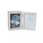 フラワーアレンジ メモリアルフレーム ローズブルー F-2764