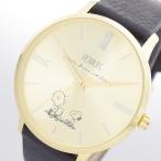 腕時計 レディース腕時計 ピーナッツ PEANUTS スヌーピー 腕時計 レディース PNT001-2 クラシック クォーツ ゴールド ブラック 合金(ケース) レザー(ベルト)