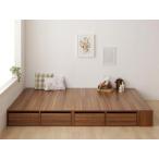 ショッピングセミダブル お客様組立 シェルフ棚・引出収納付きベッドとしても使えるフローリング調デザイン小上がり ひだまり セミダブル