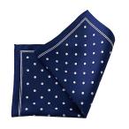 [ojie] pocket square men's silk 100% silk dot pattern formal business casual made in Japan navy navy blue 