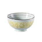 西田(Nishida) 4.5号茶碗(黄色地白桜)/おうち料亭/業務用食器/茶碗/お茶漬け/ごはん茶碗//和食器/ 120150