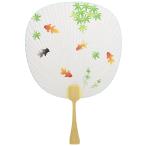  соль видеть .. веер "uchiwa" Shirakawa ( золотая рыбка . волна .) 24×36cm 2726