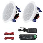 Herdio 300W Bluetooth потолок встроен type динамик 2 way / раунд type / 1 шт. белый 18.5cm 8Ω потолок динамик 