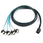 Cablecc встроенный Mini SAS SFF-8643 ho -тактный из угол 4 SATA Target жесткий диск 6Gbps данные сервер RAID кабель 1m