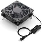 Mauknci 冷却ファン 12cm 静音 風量調整可 USB ファン 5V 長時間稼働 小型PC/アンプ/ルーターなど用 冷却台