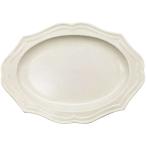 u.... Mino .[ cadre ] эллипс овальный тарелка plate relief узор диаметр примерно 25×18cm карта ru белый слоновая кость один ... электронный Len 