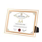  фоторамка a4 Gold почетный сертификат рама стекло specification картина / интерьер / вход / современный / художественное изделие / искусство рама A4 размер (210mmx297mm) настенный 