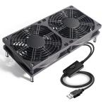 Mauknci USB 冷却 ファン 12cm 2個1組 スピード調整 5V ミニファン 小型PC ゲーム機 ルーターなど用 冷却 ふぁん (組立要)