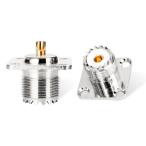 UHF женский SO239/PL259 M type коннектор 4 дыра UHF коннектор M женский RF такой же ось адаптер адаптер такой же ось коннектор 4 угол 2 штук входит 