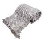  простой свежий (Simple Fresh) бахрома есть вафля махровое покрывало одиночный ( серый ) 140×190cm искусственный шелк . вафля обработка .