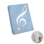 楽譜用ファイル 楽譜ケース a4 譜面ファイル 10ページ `20枚 楽譜、書類保管 防水 耐汚 直接書き込めるデザイン 320x260mm（ブルー）
