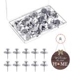 PAVIKE壁掛け用鋲 【30個入り】壁掛けフック 吊り下げ用双頭釘 収納ボックス付き、壁掛け、フォトフレーム、アートワーク、装飾品、壁掛け時計に適し