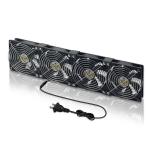 YOWEE 4 連 120mmx25mm AC 100-220V 冷却ファン 窓用 温室用 車中泊 ?気扇、US プラグ