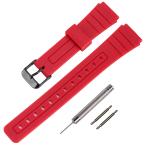TPU製ウォッチストラップの交換用 Casio F-91W/F-84/F-94/F-105/F-108/A-158用バンド（男性・女性兼用） (Red