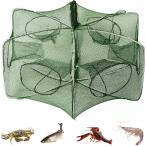 Pochitto Mise 魚捕り網カゴ 仕掛け網 折りたたみ 漁具 魚網 一網打尽 エビ カニ 小魚 軽量 淡水海水両用 持ち運び便利 (6穴)