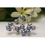 アコヤ真珠パールブローチ　10ヶ付　6.5-7.0mm　ブルーカラー　SV製