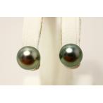 タヒチ黒蝶真珠パールピアス　8mm　ブラックグレーカラー　K18製