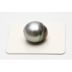 タヒチ黒蝶真珠パールルース　両穴　16×14mm　グレーカラー