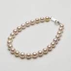  Akoya жемчуг жемчуг браслет 6.5-7.0mm белый розовый цвет 