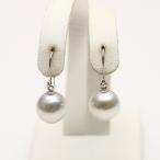  Akoya жемчуг жемчуг серьги 7.5-8.0mm белый серый цвет K14WG производства 