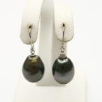  Таити Black Butterfly жемчуг жемчуг серьги 9mm черный цвет K14WG производства обычно используя tei Lee офис ювелирные изделия 