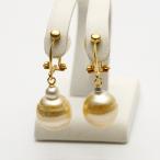  юг . White Butterfly жемчуг жемчуг серьги 10mm натуральный Gold цвет свадьба party формальный серебряный производства 