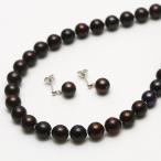  Akoya жемчуг жемчуг колье / серьги or серьги 2 позиций комплект 7.0-7.5mm черный цвет свадьба party формальный 