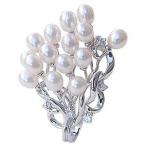 ブローチ 真珠 淡水パール ブローチ シルバー  真珠 パール