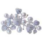 ブローチ 真珠 淡水パール ブローチ シルバー  真珠 パール