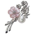 ブローチ 花 真珠ブローチ パールブローチ パール 真珠 3WAY ピンブローチ 南洋白蝶真珠 ピンク貝 花モチーフ フォーマル プレゼント ギフト 自分買い pu