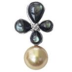 ブローチ 花 真珠ブローチ パールブローチ パール 真珠 ピンブローチ 南洋白蝶真珠 黒蝶貝 フラワー 花モチーフ フォーマル プレゼント ご褒美 自分買い pu