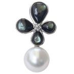 ブローチ 花 真珠ブローチ パールブローチ パール 真珠 ピンブローチ 南洋白蝶真珠 黒蝶貝 フラワー 花モチーフ フォーマル プレゼント ご褒美 自分買い pu