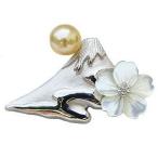 富士山 ブローチ 真珠 パール ラペルピン あこや本真珠 富士山 ブローチ 送料無料 ジュエリー 人気 プレゼント ギフト ご褒美 自分買い pu