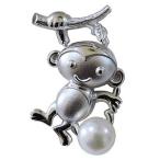 ブローチ サルモチーフブローチ パールブローチ さる ピンブローチ 申 ピンズ 猿 ラペルピン 干支ブローチ モンキー 送料無料 プレゼント ギフト 自分買い