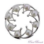 パール ブローチ パールブローチ フォーマル 花 真珠 サークルデザイン あこや本真珠 保証書付 送料無料 式 式 式典 人気 プレゼント ギフト 自分買い pu