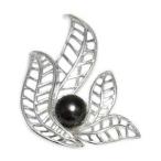 黒真珠ブローチ パールブローチ 真珠ブローチ ブローチ 真珠 パール ブラックパール 黒真珠 シルバー 送料無料 プレゼント ギフト ご褒美 自分買い pu