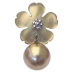 ブローチ 花 パール 真珠 ピンブローチ ラペルピン 南洋白蝶真珠 10mm 黄蝶貝 フラワー 花モチーフ 送料無料 フォーマル プレゼント ギフト 自分買い pu