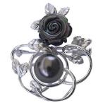 ブローチ 真珠 パールブローチ 兼 ペンダント タヒチ黒蝶真珠 グリーン系 直径10mm バラ 黒蝶貝 シルバー 送料無料 プレゼント ギフト ご褒美 自分買い pu