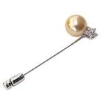 ブローチ 真珠 ピンブローチ ラペルピン 南洋白蝶真珠 ダイヤモンド 花 パール k18 ホワイトゴ ...