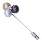 パール ブローチ パールブローチ 南洋白蝶真珠 黒蝶真珠 ダイヤモンド ピンブローチ ラペルピン k ...