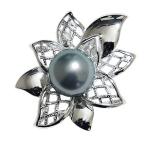 Yahoo! Yahoo!ショッピング(ヤフー ショッピング)ブローチ 花 パールブローチ 真珠ブローチ ペンダント兼用ブローチ パール 真珠 ブラックパール 黒真珠 6月誕生石 送料無料 プレゼント ご褒美 自分買い pu