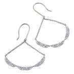 ダイヤモンドピアス ダイヤピアス チェーンピアス ダイヤモンド 0.45ct ホワイトゴールド k18 フック式ピアス アメリカンピアス 4月 プレゼント 自分買い pu