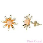 スタッドピアスk10ゴールドピンク...