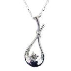 ペンダントネックレス ダイヤモンド ネックレス 0.10ct k18 ホワイトゴールド フラワー／リボン ペンダントチェーン付き 送料無料 プレゼント ギフト pu