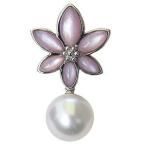 パール ブローチ フォーマル 花 真珠ブローチ パール 真珠 ピンブローチ メンズ 南洋白蝶真珠 ピ ...